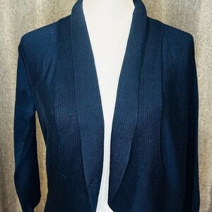 Ralph Lauren Navy Knit Open Front Cardigan Sz Medium